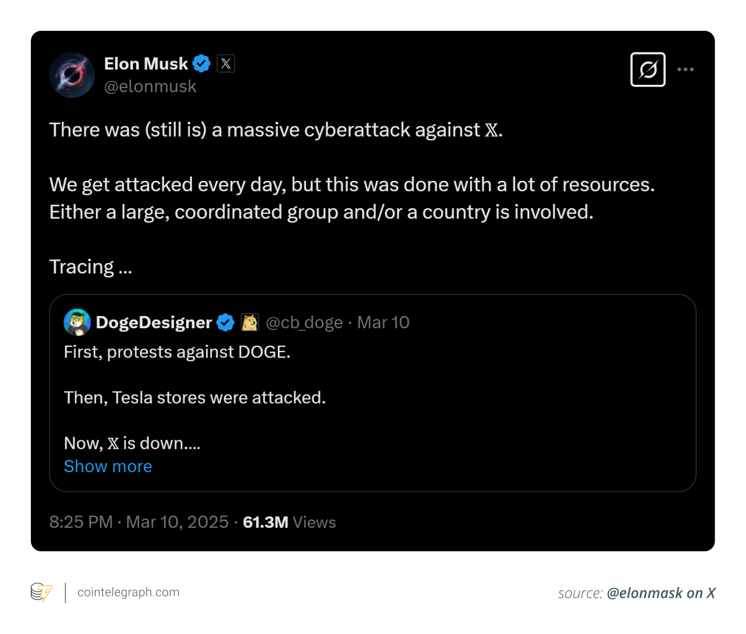 Elon Musk on X's outage
